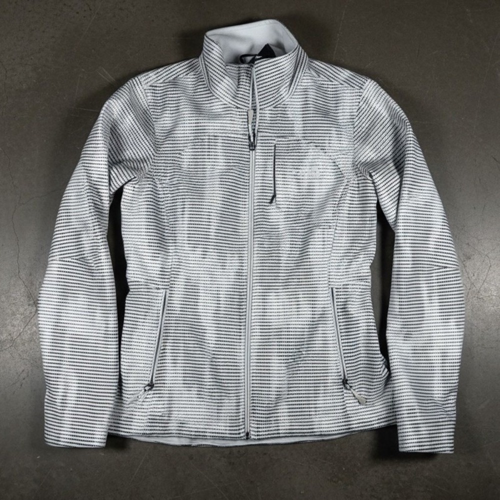 The North Face Apex Bionic Softshell Jacket Womens Small Gray Stripe F14 C771